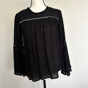 Black Flowy Blouse Size Small